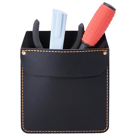Funda de piel de vaca para bolígrafos y herramientas, Bolsa de herramientas resistente para pantalones vaqueros, Rectángulo