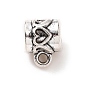 Tibetan Style Alloy Tube Bails, Loop Bails, Hanger Links, Column with Heart