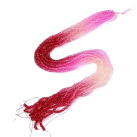 Нить стеклянных бусин прозрачного градиента цвета, сегментированные разноцветные бусины, рондель, граненые