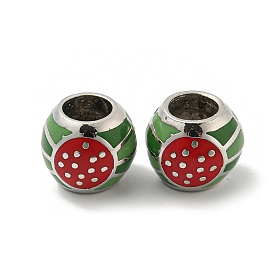 Alloy Enamel European Beads, Large Hole Beads, Rondelle