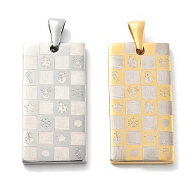 Рождественские 304 подвески из нержавеющей стали, прямоугольник с подвеской в виде звезды/снеговика/оленя