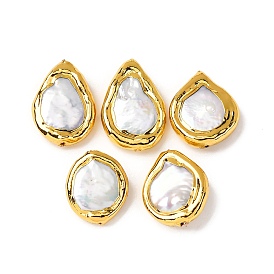 Натуральный жемчуг в стиле барокко, культивированный пресноводный жемчуг, край позолоченный, самородки