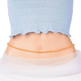 Cuentas de cintura, cadena de cintura elástica con cuentas de semillas de vidrio para mujer