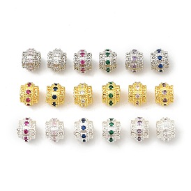 Латунные микро проложить Цирконий Европейский бисером, бусины с большим отверстием, рондель, стойки покрытие, без кадмия и без свинца, долговечный