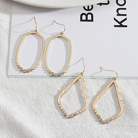 Chic Minimalist Gemstone Earrings with a Touch of Gold - European Style Fashion Jewelry for Women