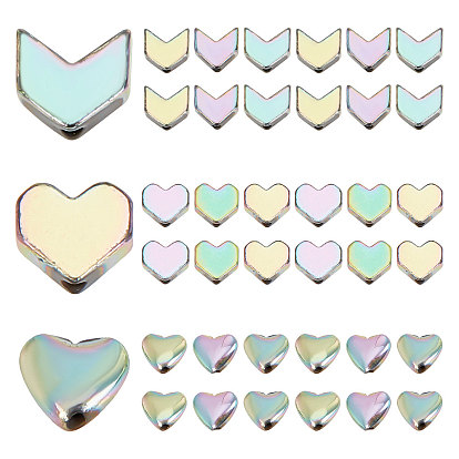 150Pcs 3 Styles Electroplate Non-magnetic Synthetic Hematite Beads, Arrow & Heart