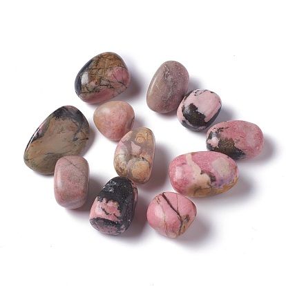 Natural Rhodonite Beads, Tumbled Stone, Healing Stones for 7 Chakras Balancing, Crystal Therapy, Meditation, Reiki, Vase Filler Gems, No Hole/Undrilled, Nuggets