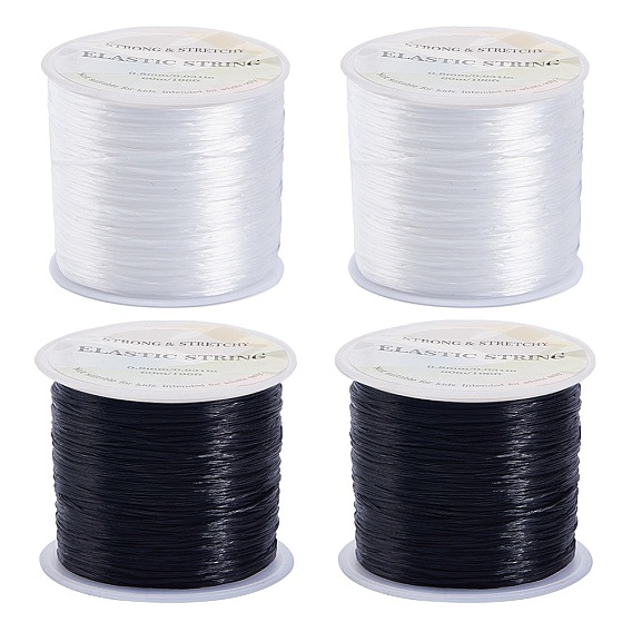 2 рулоны 2 цвета плоские эластичные хрустальные нити, эластичная нить для бисера, для изготовления эластичного браслета, окрашенные