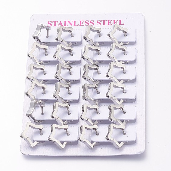 304 обруч серьги из нержавеющей стали замке, звезда