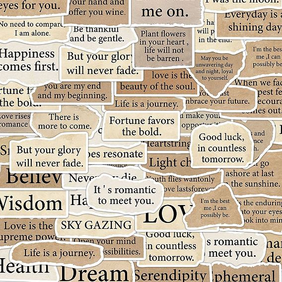 50 самоклеящиеся наклейки из ПВХ с вдохновляющими цитатами, водонепроницаемые наклейки с красивыми словами для ноутбука