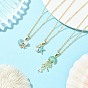 Summer Beach Alloy Enamel Sea Animal Pendant Brass Cable Chain Necklaces, Golden, Sky Blue