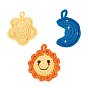 3Pcs 3 Style Woolen Yarn Crochet Pendant Decorations, for Bag Hanging Car Key Pendant Ornament, Sun/Moon/Star