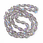 Electroplate Transparent Glass Beads Strands, Faceted, Bell
