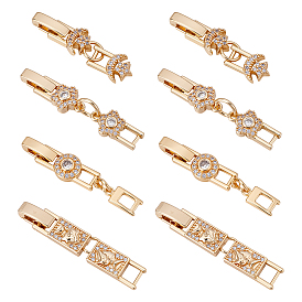 8 шт. 4 стили латунь микропаве прозрачный кубический цирконий складные застежки