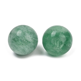 Perles sphériques en fluorite verte naturelle, pas de trous / non percés, perles rondes à billes