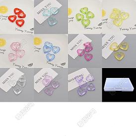 11 Farben transparent Acrylperlenrahmen, hohle Herz