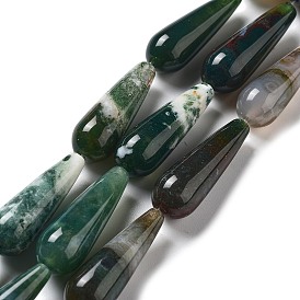 Natural Indian Agate Beads Strands, Teardrop