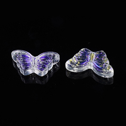 Electroplate Transparent Glass Beads, AB Color Plated, Butterfly
