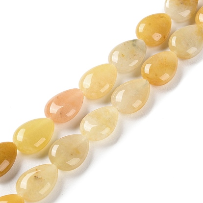 Natürlichen Topas Jade Perlen Stränge, flacher Teardrop