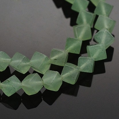 Cube Natural Green Aventurine Beads Strands, 6x5x5mm, Hole: 0.5mm, about 75pcs/strand, 15.7 inch