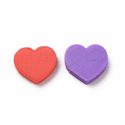 Handmade Polymer Clay Cabochons, Heart