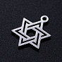 201 Stainless Steel Pendants, for Jewish, Star of David