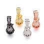 Brass Micro Pave Cubic Zirconia Twister Clasps