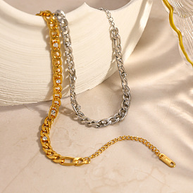 304 Браслеты из нержавеющей стали с цепочкой из страз для женщин