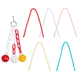 AHANDMAKER 5 Colors Oval ABS Plastic Cable Chains, with Bird Cage Toys Parrots Reliable & Chewable