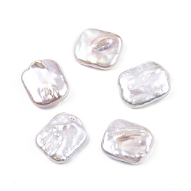 Natural Baroque Keshi Pearl Beads, Freshwater Pearl Beads, No Hole, Rectangle