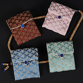 Square Flower Cloth Jewelry Bracelet Storage Envelope Bags, for Earrings, Bracelets, Necklaces Packaging