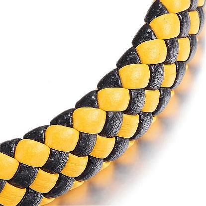 Регулируемые плетеные браслеты пу кожаный шнур