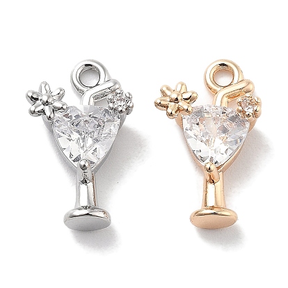 Латунные микропаве прозрачные кубические циркониевые подвески, без кадмия, без никеля и без свинца, коктейль