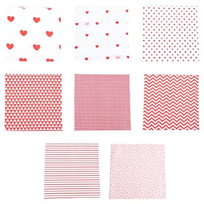 Tissu en coton avec des motifs de la Saint-Valentin, pour patchwork, couture de tissu au patchwork, carrée