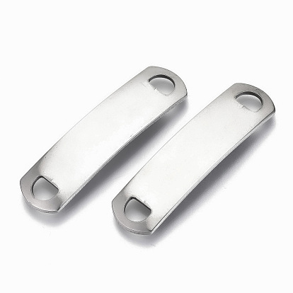 201 Stainless Steel Links Connectors, Stamping Blank Tag, Rectangle Oval