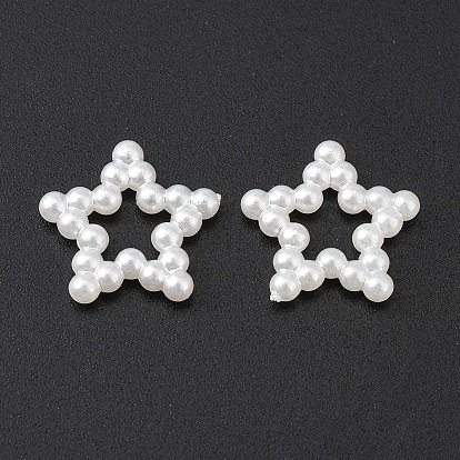 Кабошоны, акриловый жемчуг, окрашенные, звезда, 11x12x2 мм