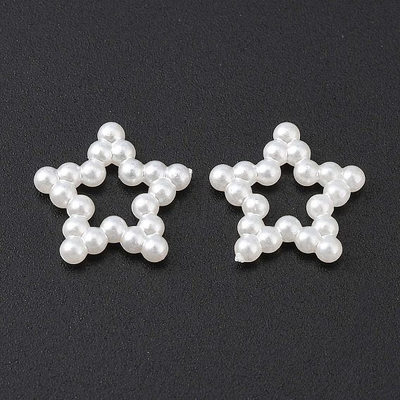 Кабошоны, акриловый жемчуг, окрашенные, звезда, 11x12x2 мм