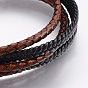 Leather Cord Multi-strand Bracelets, with 304 Stainless Steel Magnetic Clasps