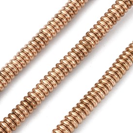 Electroplated Synthetic Non-magnetic Hematite Beads Strands, Real 24K Gold Plated, Long-Lasting Plated, Disc