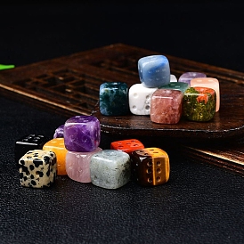 Gemstone Carved Dice Figurines Statues for Home Office Desktop Decoration