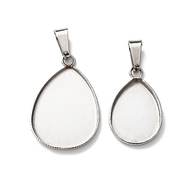 304 Настройки кабошон из нержавеющей стали кулон, слеза