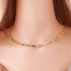 Ретро минималистское ожерелье-скрепка в стиле панк, короткая цепочка на ключицу, браслет-цепочка