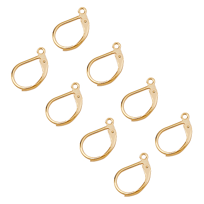 304 Stainless Steel Leverback Earring Findings, with Loop