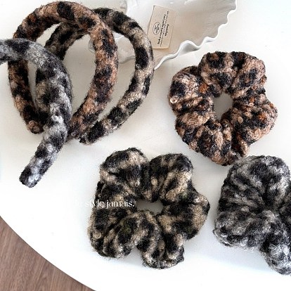 Резинки для волос с леопардовым принтом, для девочек или женщин