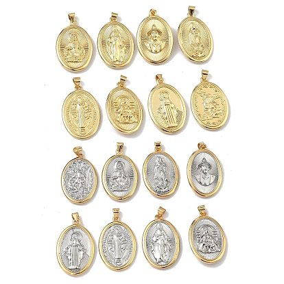 Религия латунные подвески, овальные амулеты, долговечный, без кадмия и без свинца, стойки покрытие