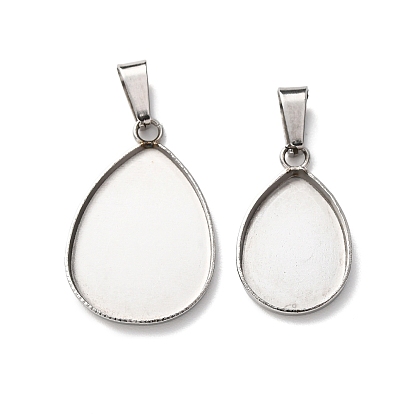 304 Настройки кабошон из нержавеющей стали кулон, слеза