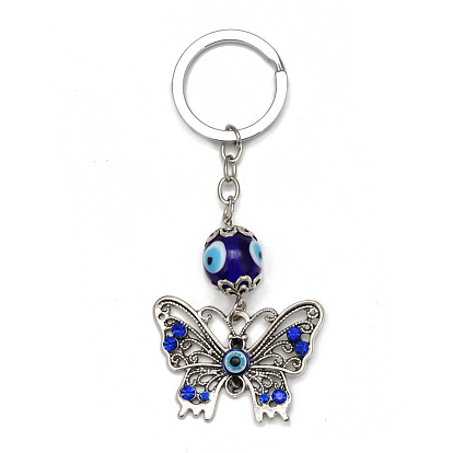 Butterfly Evil Eyes Lampwork Pendant Decoration Keychain