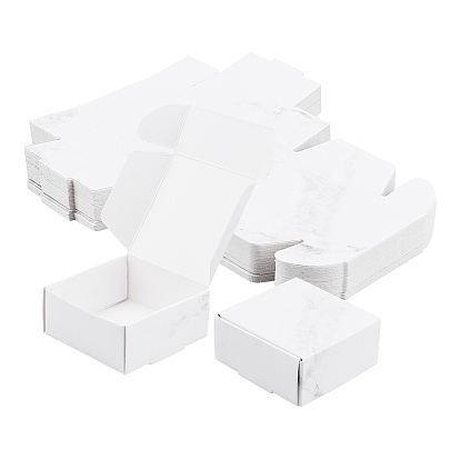 Paper Candy Boxes, Bakery Box, Baby Shower Gift Box, Square with Marble Pattern