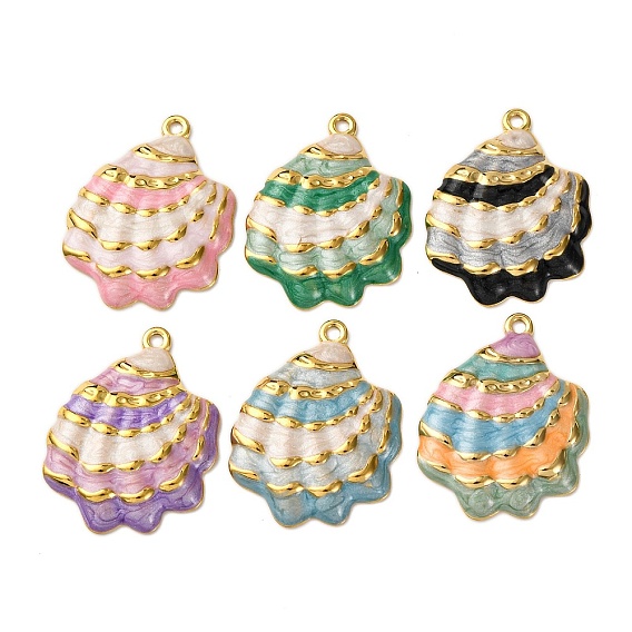 304 нержавеющей стальной эмали подвески, шарм в форме ракушки, вакуумное покрытие pvd, реальный 18 k позолоченный