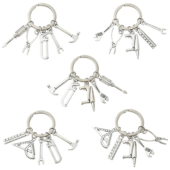 5шт. инструмент сплав подвеска украшение, с железными кольцами